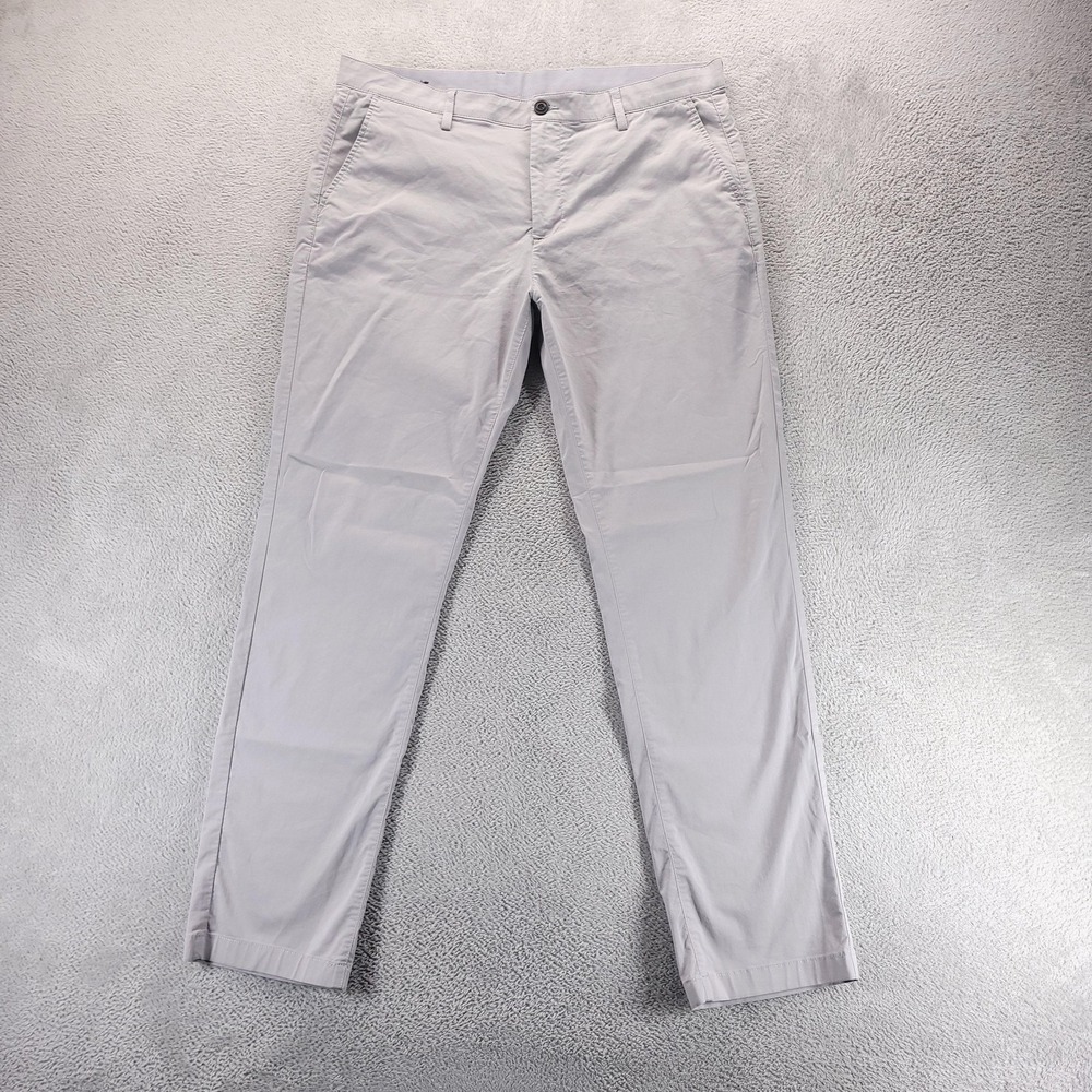Faherty Pants Mens 36x32 Gray Slim Chino Stretch Casual Office Travel Work